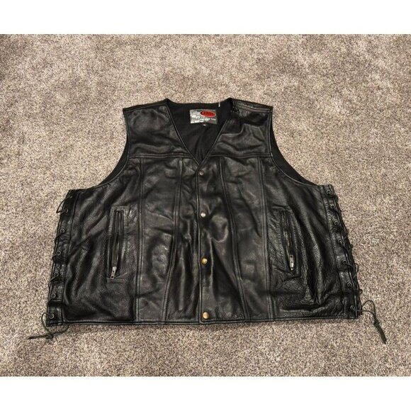 First Classics Authentic Riding Leather Vest Motorcycle Wear 5X - Picture 2 of 5